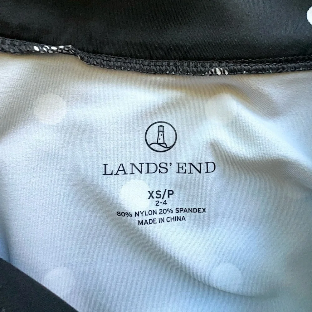 LANDS’ END | NWOT BLACK & WHITE POLK DOT 3/4 SLEEVE  SHEATH DRESS UPF 50 | XS_11